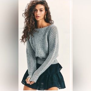 LoveshackFancy “Rosie” Sweater. Blue.